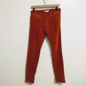 CAbi corduroy burnt orange skinny jeans, perfect for fall size 2